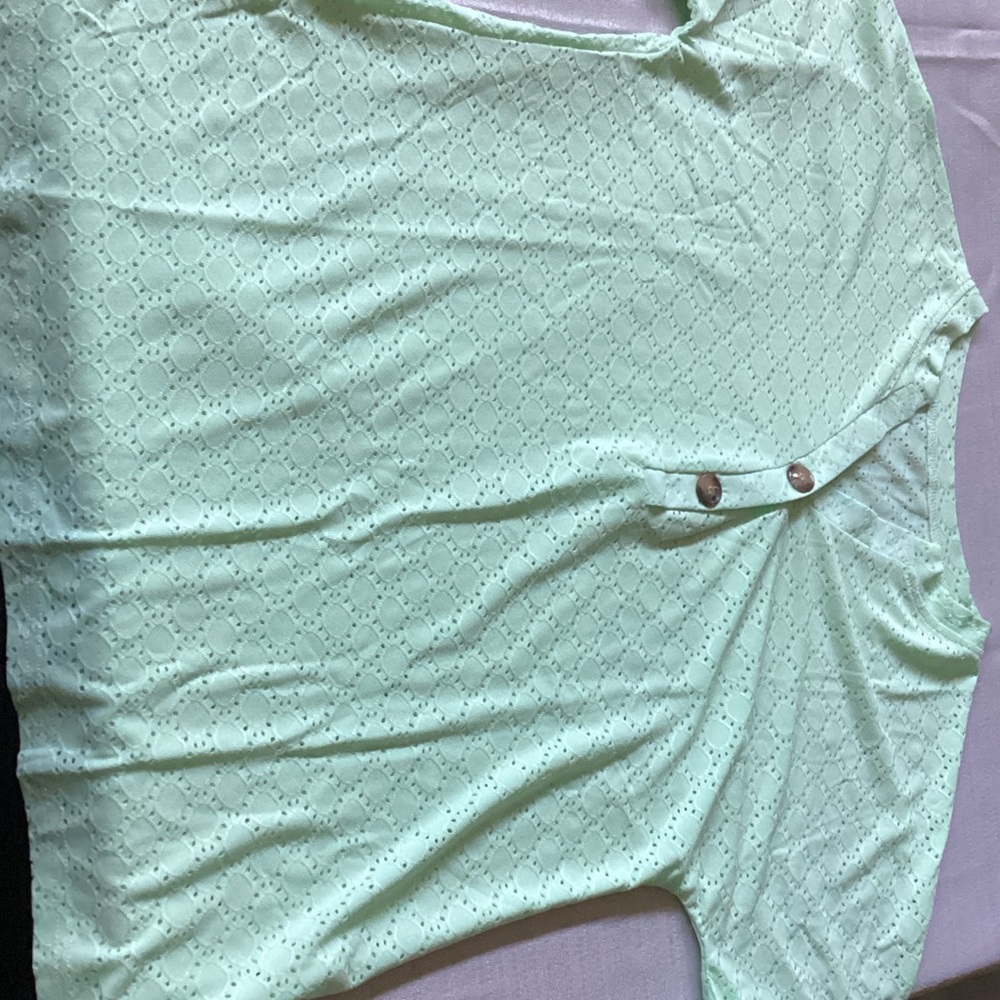 Mint Green Eyelet Women's Top